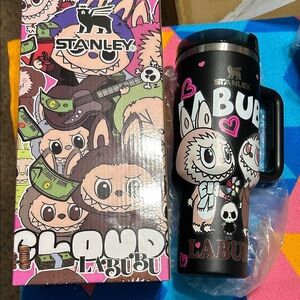 Stanley Black Travel Mug with Cartoon Characters